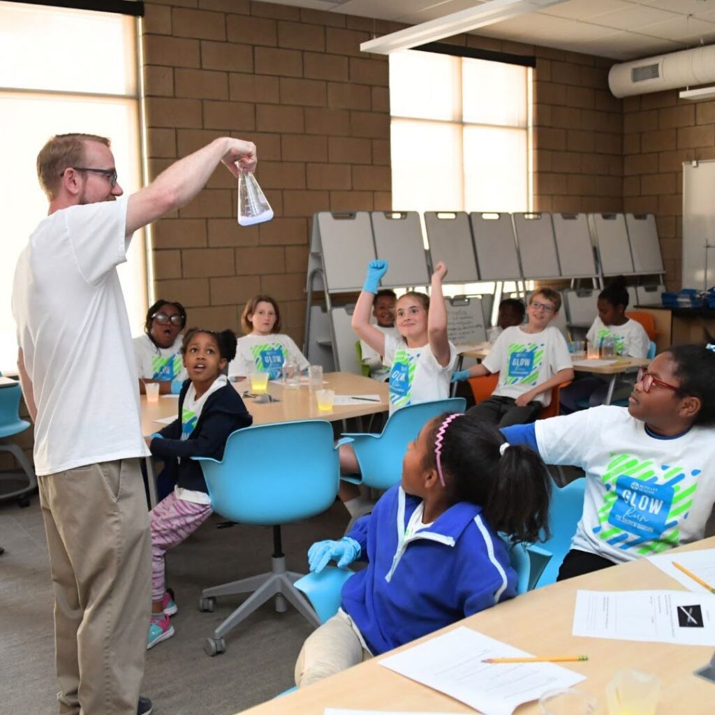 Students participating in an interactive classroom science lesson at Bethany